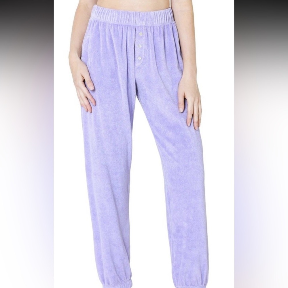 Donni. Lilac Terry Jogger Pants Large